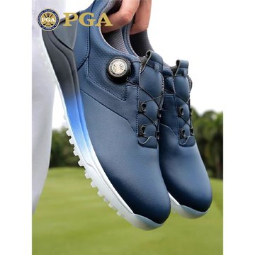 美國PGA 高爾夫球鞋男士防水男鞋旋鈕鞋帶防側滑鞋釘緩震回彈大底