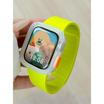 荔枝紋皮紋磁吸錶帶+硬殼 適用 Apple watch 11 10 9 8 7 6 38 40 41 42 45mm腕帶