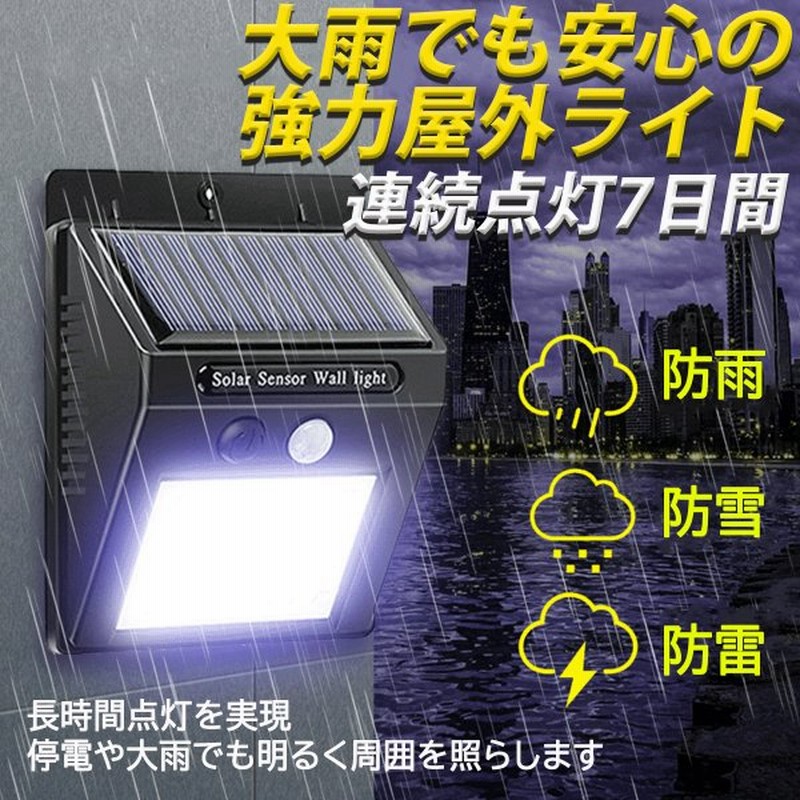 ソーラー充電 人感センサー搭載モデル 風雨に強い防犯ライト しっかり光ります 通販 Lineポイント最大0 5 Get Lineショッピング