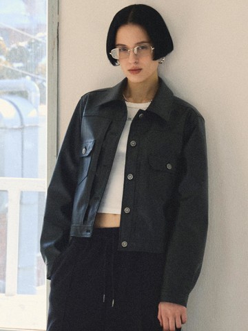 Leather Trucker Jacket [2color] (CTO130)