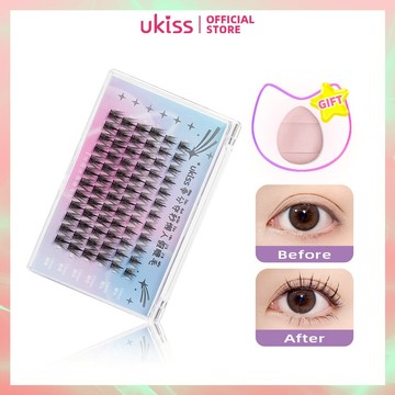 Ukiss 3簇組合假睫毛帶免費鑷子和膠水睫毛長度(10mm+12mm+13mm)或(8~12mm混合)