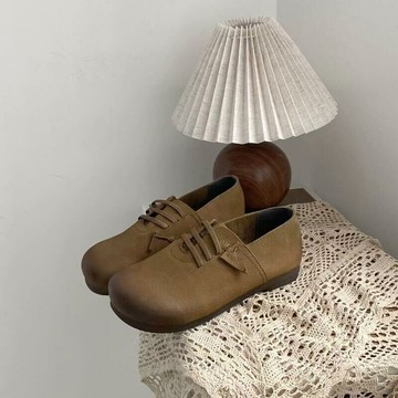 復古圓頭平底鞋065852