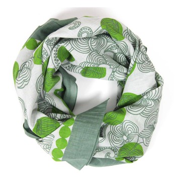 Carré Coton Burma Vert Green有機棉方巾