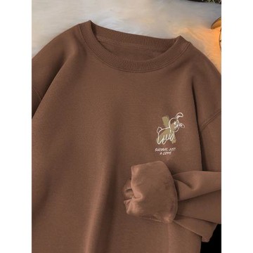 320g重磅衛衣男春秋季2023新款潮牌潮流加絨加厚圓領無帽長袖t恤