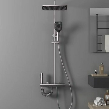 附發票 【破損補發】九牧王牌槍灰淋浴花灑套裝新款正品全銅恆溫冷熱傢用頂蓬花灑 兩用蓮蓬頭 手持式蓮蓬頭 淋浴式