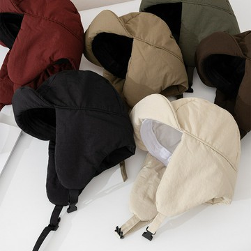 護耳騎車羽絨棉帽女電動車頭盔內膽內襯防風雷鋒帽短檐夾棉男冷帽