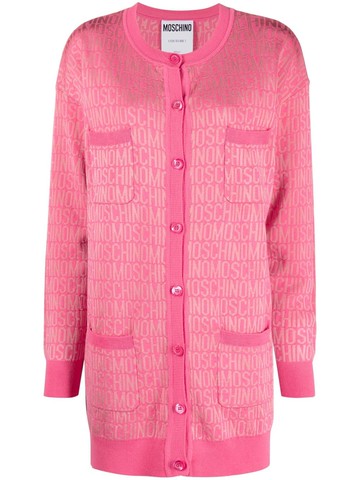 Moschino - long-sleeve button-fastening cardigan - women - Viscose/Virgin Wool - 36 - Pink
