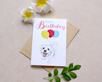 卡片 生日卡  狗狗卡片 對摺卡