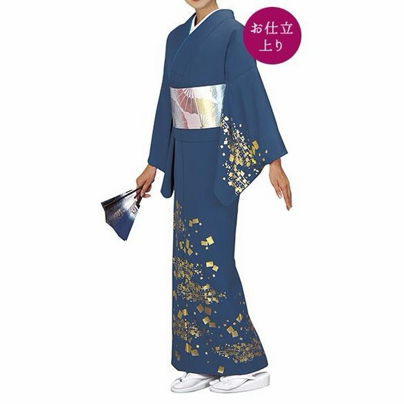 衣裳着物 月印 一越金箔絵羽紺金柄 絵羽 女性用 レディース 衣裳着物 月印 一越金箔絵羽紺金柄 絵羽 女性用 レディース