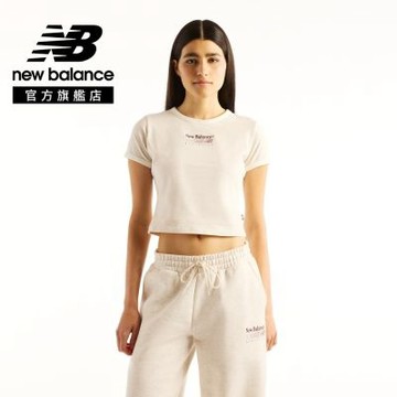 【New Balance】短版短袖上衣_女性_米杏色_WT62O4MBLIT 版型偏大