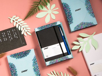 【雷雕免費刻字】獨家 / LAMY 鋼珠筆 A6 鋼筆用筆記本禮盒 -AION