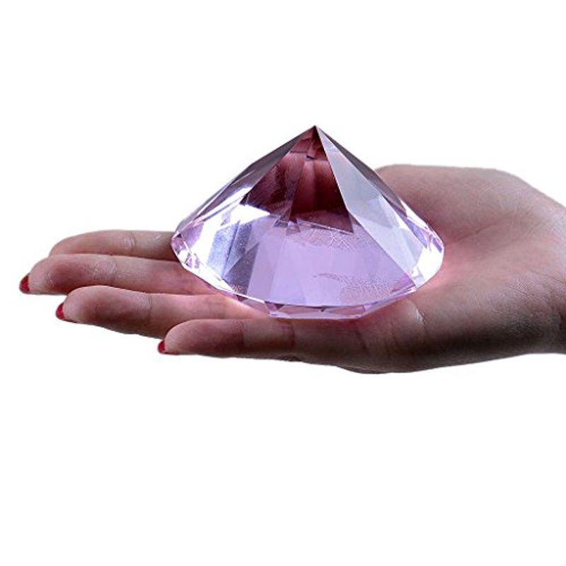 多色透明 水晶 ダイヤモンド 80mm ペーパーウェイト ガラス 文鎮 装飾品 結婚記念日 妻