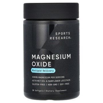 Sports Research, 氧化鎂，420 毫克，90 粒軟凝膠