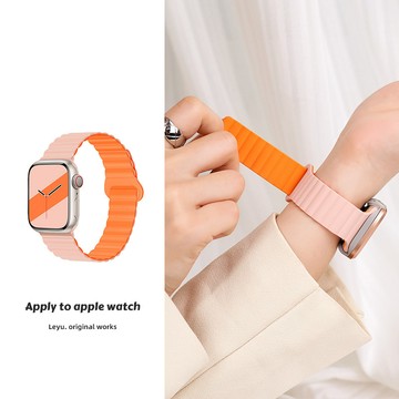 適用 Apple Watch 10 錶帶9 8 7 6 SE 蘋果錶帶 45mm 42mm 46mm 真皮錶帶 磁吸錶帶