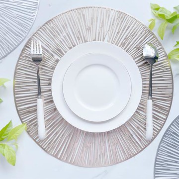 2入組-放射星芒圓形鏤空隔熱墊 餐墊 鍋墊 防水餐墊 餐桌墊