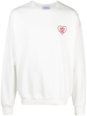 Family First - logo-embroidered cotton sweatshirt - men - Cotton - M - White