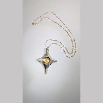 金色大理石紋理 磁製羅盤吊墜