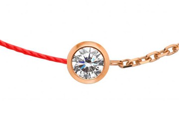 Pure 鑽石18K玫瑰金 半鍊半線手鏈