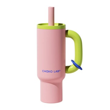 【CHAKO LAB】1050ml不鏽鋼保溫霸王杯-草莓奶昔