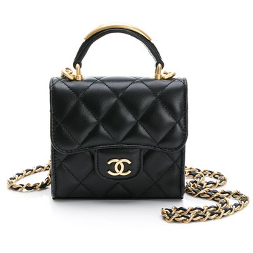 CHANEL 金手柄鍊條小包