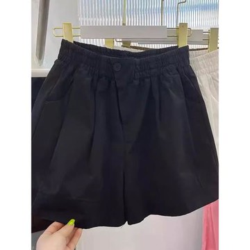 黑色短褲女夏薄款小個子寬松顯瘦闊腿褲高腰a字休閑百搭熱褲ins潮