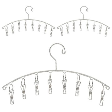 Axis 艾克思 省空間不鏽鋼弧型曬衣架8夾  不鏽鋼色  3組