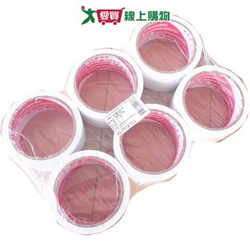 鹿頭牌 白色PVC易撕膠帶 48mm x 14M 6捲【愛買】
