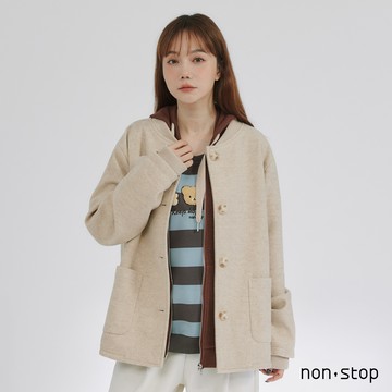 non-stop 溫柔光感配色連帽外套-2色