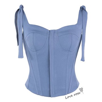 LOVEROSE原創設計師 外穿胸墊緊身魚骨骨衣 吊帶背心裹胸抹胸上衣