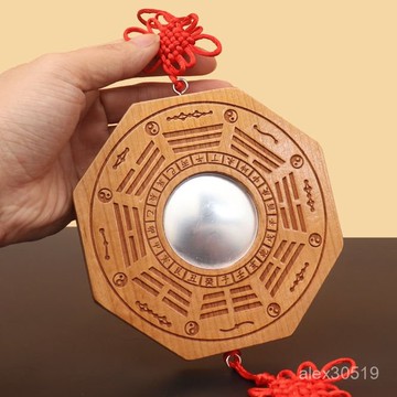 臺灣出貨📦桃木凹凸鏡八卦鏡擺件九宮八卦牌家用陽臺門口窗戶葫蘆五帝錢掛件