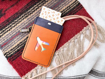 飛機形直身證件套 好好縫 皮革DIY材料包 簡約實用 員工證 八達通