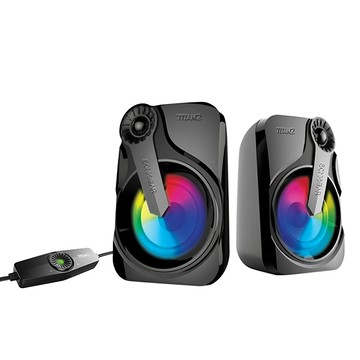 Sonicgear TITAN 2 USB 2.0多媒體音箱 七彩炫光霓虹LED漸層變換 總輸出功率6瓦  1組