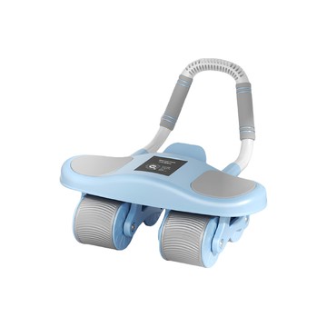 四輪健腹輪 藍色 舒適泡棉握把 加大加厚肘撐 自帶手機支架  FJ018