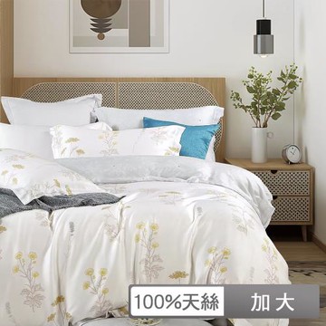 【貝兒居家生活館】100%天絲四件式兩用被床包組 (加大雙人/淡香伊人)
