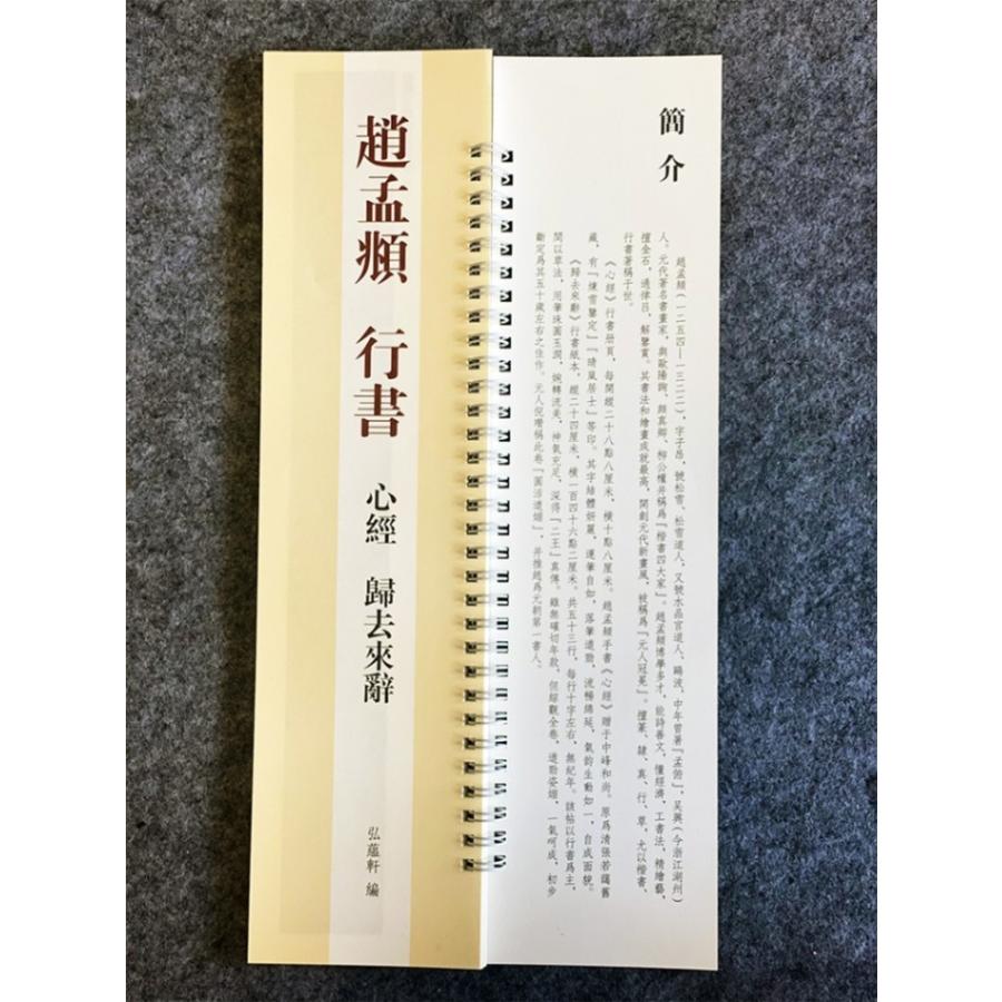 趙孟フ　行書　心経　帰去来辞　経典碑帖・近く臨帖練習カード　中国語書道 #32463;典碑帖近距#31163;#20020;帖#25721;字#32451;