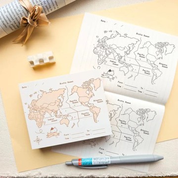 【貓貓手帳奶霜印章】 世界地圖 LCJ- 08