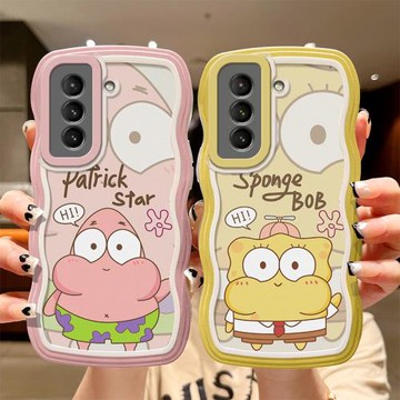 適用三星S21手機殼時尚少女galaxy s21fe保護套ins可愛女學生samsung s21+個性卡通s21ultra搞怪海綿寶寶s2l