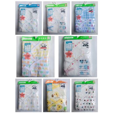 日本本土西松屋新生兒長和尚服短袖嬰兒服純棉哈衣長袍童裝兩件套