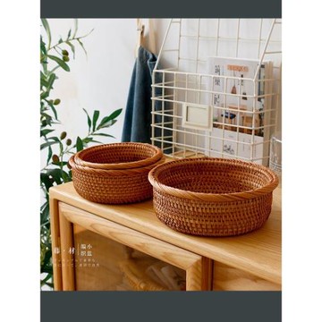 藤·mini小圓籃丨秋藤手工編織收納籃零食干果茶藝雜物小圓簍籃子