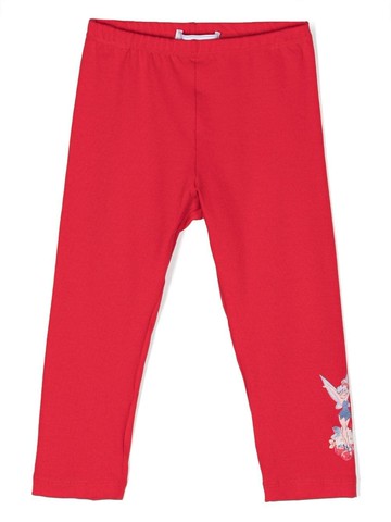 Monnalisa - motif-print cotton leggings - kids - Elastane/Cotton - 4 - Red