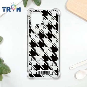TRON 三星 A42 虛實剪影千鳥紋 四角防摔載具殼 軟殼 手機殼