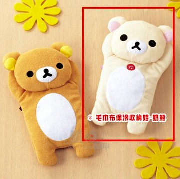 真愛日本 13080600021 毛巾布保冷收納娃-奶熊 SAN-X 懶熊 奶妹 奶熊 廚房用品 保冷袋