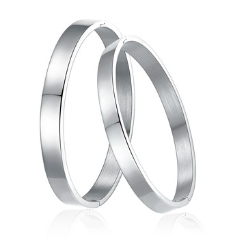 情侶手環．素面時尚．銀色．客製刻字