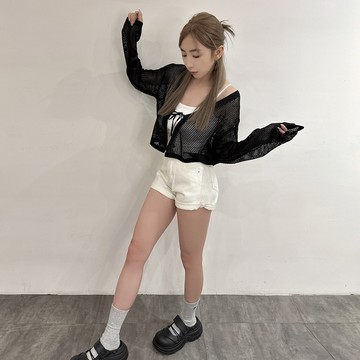 綁帶針織外套-黑【KT281049】