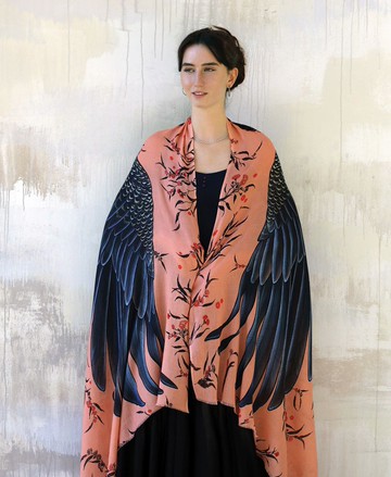 桃紅鳳頭鸚鵡披肩