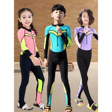親子連體泳衣小中大童成人寶寶長袖速干防曬分體沖浪泡溫泉游泳衣
