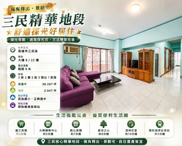 三民精華地段★稀有釋出★景觀宅★舒適採光好居住｜高雄市三民區建安街