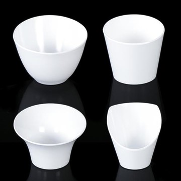 祥源美白色火鍋店餐具自助調料碗創意商用餐廳密胺仿瓷斜口蔬菜桶