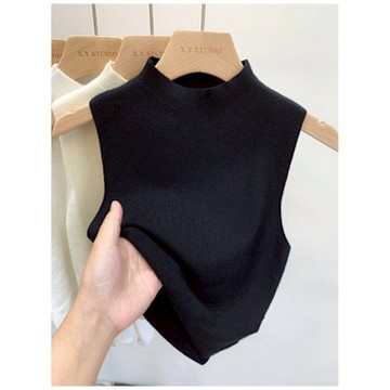 【Paiya派亞】針織毛衣打底衫女春新款半高領吊帶 背心短款外穿無袖上衣
