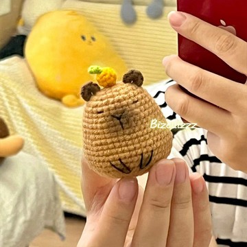 手作玩偶 diy 毛線材料包 編織小水豚玩偶 diy手作材料包 鉤針編織材料包 鉤針玩偶 手作玩偶 水豚diy手做材料包